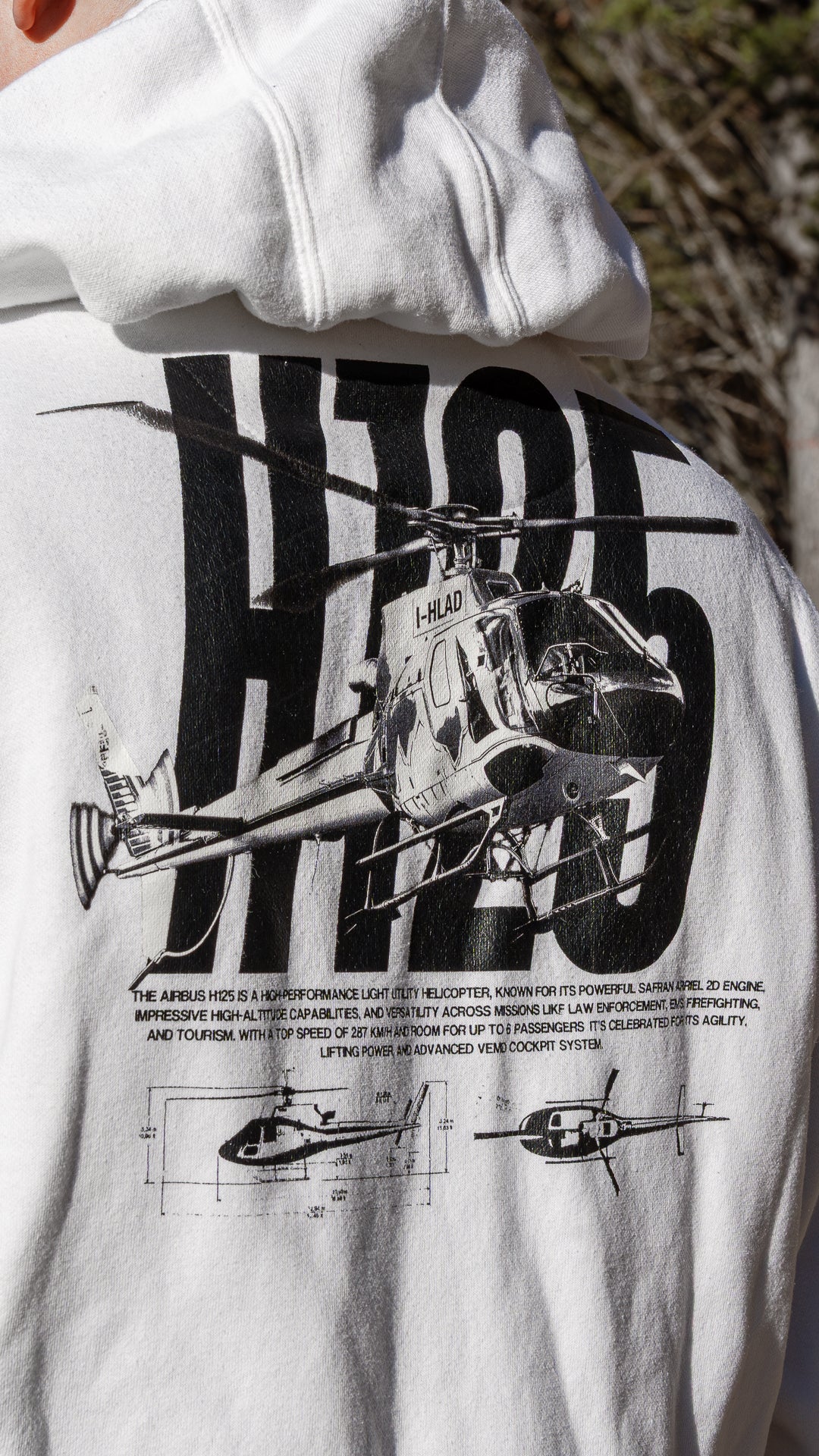 Felpa Heliaddict "H125" - BLACK DESIGN