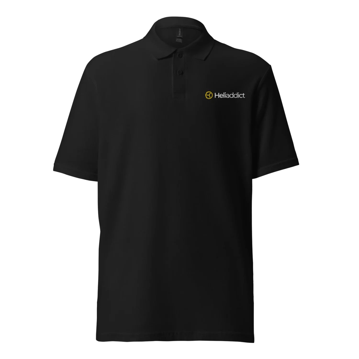 Polo con logo Heliaddict, Nero
