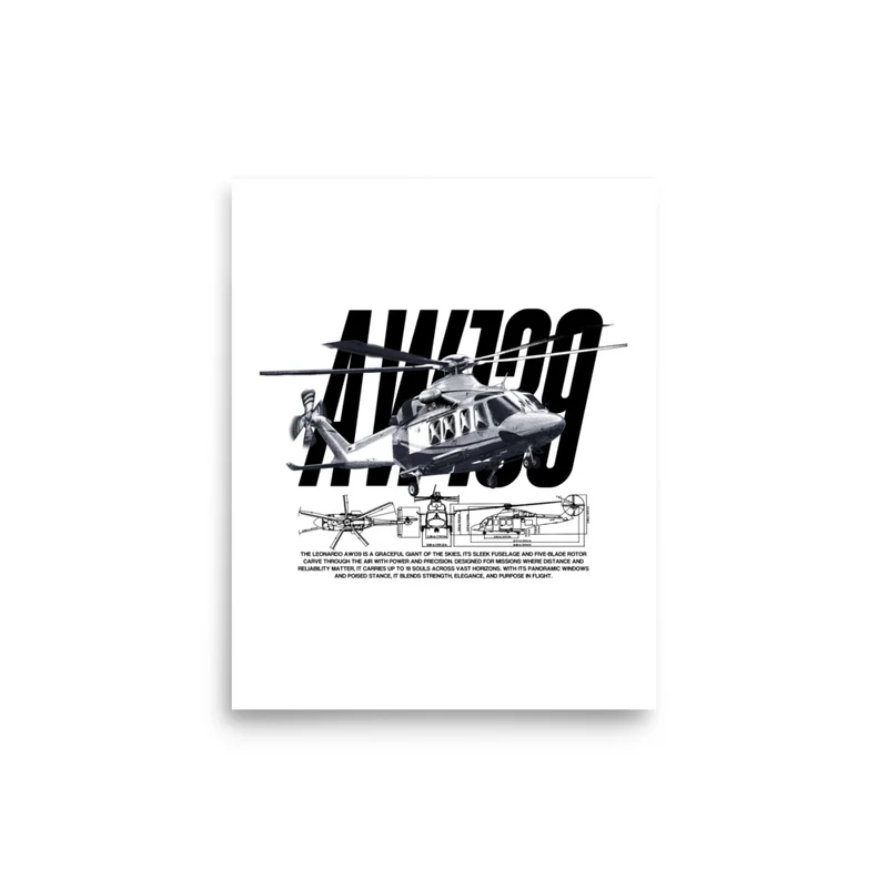 Poster AW139, 12″ × 16″